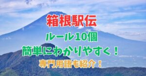 箱根駅伝 ルール 専門用語